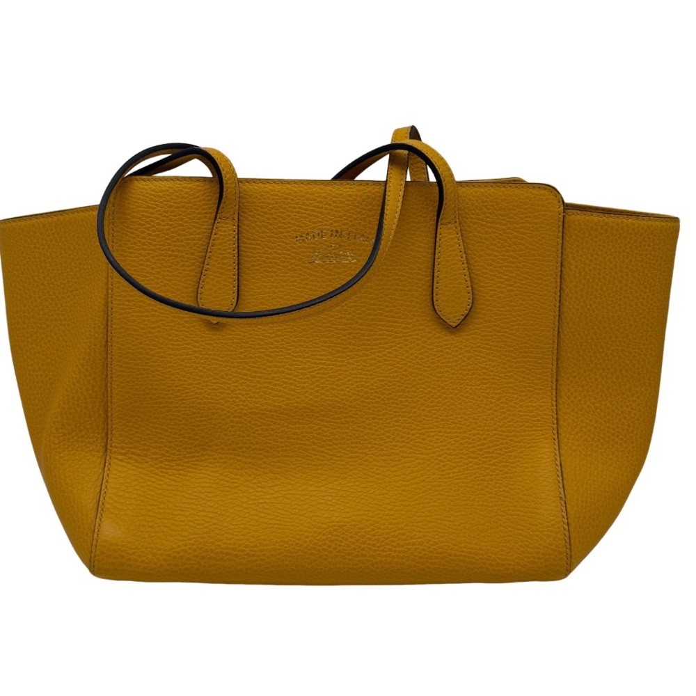 Yellow Leather Tote Bag